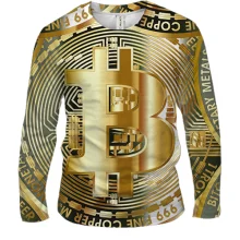 Чоловічий 3D лонгслів з золотим Bitcoin