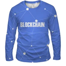 Мужской 3D лонгслив Blockchain с цифровой сетью