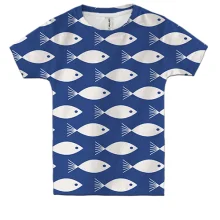 Детская 3D футболка White fish
