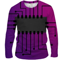Мужской 3D лонгслив с градиентной платой