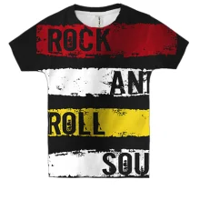 Детская 3D футболка rock and roll soul