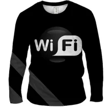 Мужской 3D лонгслив Wi-Fi с чёрным шаром