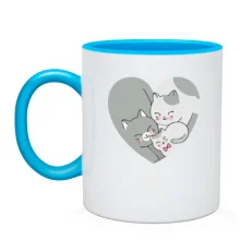 Чашка Cat Family in Heart