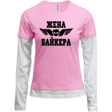 Комбинированный лонгслив Жена Байкера