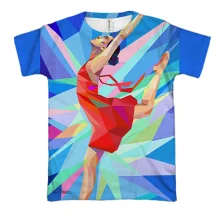 3D футболка Gymnast low poly