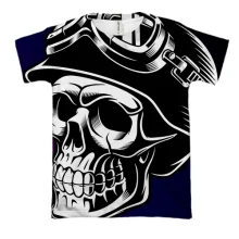 3D футболка Skull Pop Art с черепом в каске