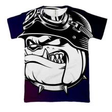 3D футболка Bulldog head pop art