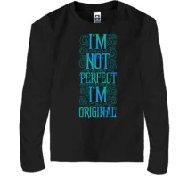 Детский лонгслив I'm not perfect - I'm original