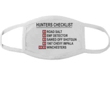 Тканевая маска для лица с принтом "Hunters checklist"