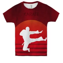 Детская 3D футболка Karate на фоне заката