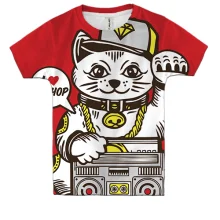Детская 3D футболка Hip hop cat