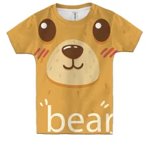 Детская 3D футболка с медвежьей мордочкой «bear»