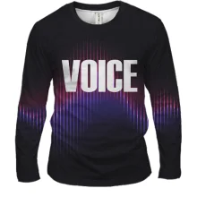 Мужской 3D лонгслив с надписью "Voice"