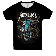 Детская 3D футболка Metallica (с черепом быка)