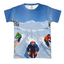 3D футболка Skiers Art