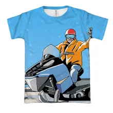 3D футболка Man and Snowmobile