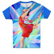 Детская 3D футболка Gymnast low poly