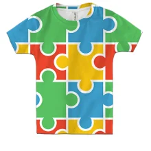 Детская 3D футболка Puzzle Pattern
