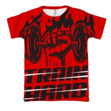 3D футболка Train Hard Red
