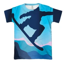 3D футболка Blue Snowboarder