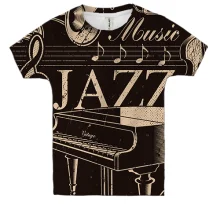 Дитяча 3D футболка Jazz Music Instruments