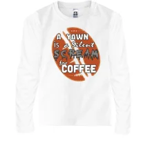 Детский лонгслив Scream coffee