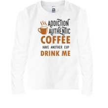 Детский лонгслив Authentic coffee