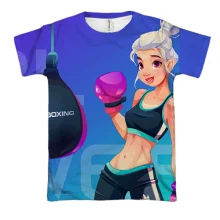 3D футболка Girl Power с девушкой-боксером