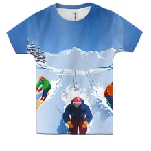 Детская 3D футболка Skiers Art
