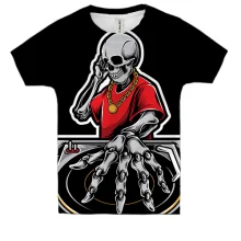 Детская 3D футболка Skull DJ
