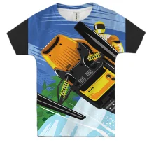 Детская 3D футболка Snowmobile bottom view