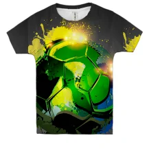 Дитяча 3D футболка Green Football Art