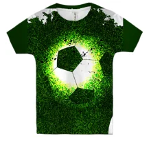 Детская 3D футболка Football Grass Head