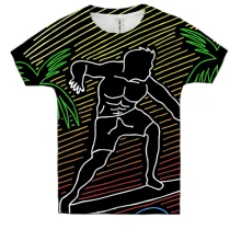 Дитяча 3D футболка Surfer Line art