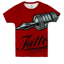 Детская 3D футболка Tattoo machine Red