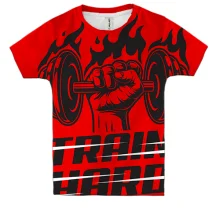 Дитяча 3D футболка Train Hard Red