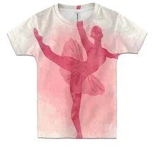 Детская 3D футболка Ballerina watercolor 2