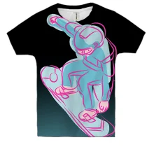 Детская 3D футболка Snowboarder Art