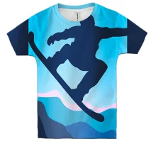 Детская 3D футболка Blue Snowboarder