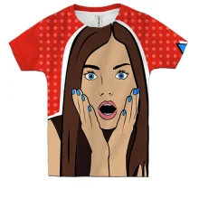 Детская 3D футболка Pop Art Girl Wow!