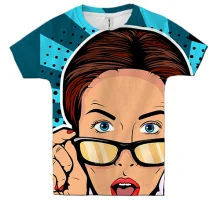 Дитяча 3D футболка Pop Art Girl OMG