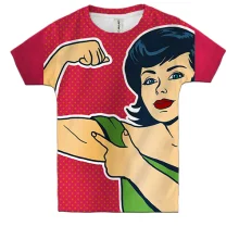 Детская 3D футболка Strong girl Pop art