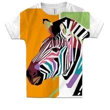Детская 3D футболка Zebra Art