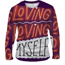 Чоловічий 3D лонгслів з написом "Loving Myself"