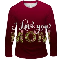 Чоловічий 3D лонгслів I love you Mom