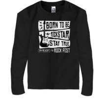 Детский лонгслив Born to be a Rockstar