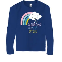Детский лонгслив Rainbows make me Smile