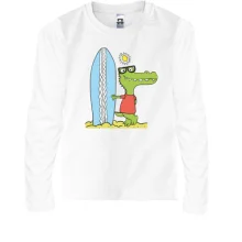 Дитячий лонгслів Crocodile surfer