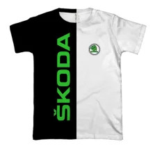3D футболка с черно-белым принтом Skoda