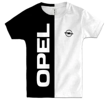 Детская 3D футболка Opel logo (Black and White)